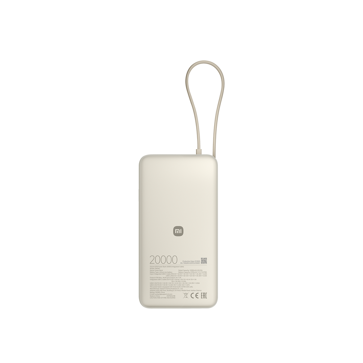 Xiaomi 67W Power Bank 20000 (integrert kabel)