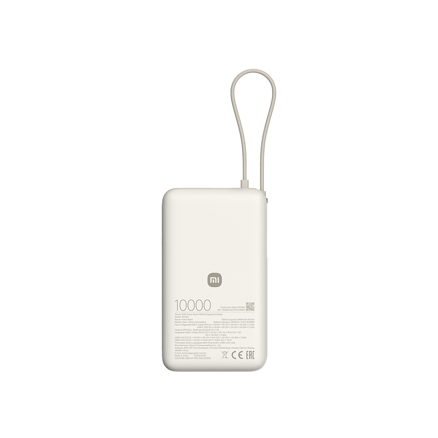 Xiaomi 67W Power Bank 10000 (integrert kabel)