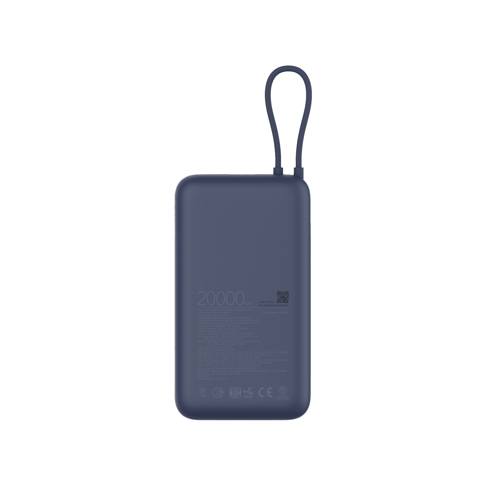 Xiaomi 33W Power Bank 20000mAh (integrert kabel) GL