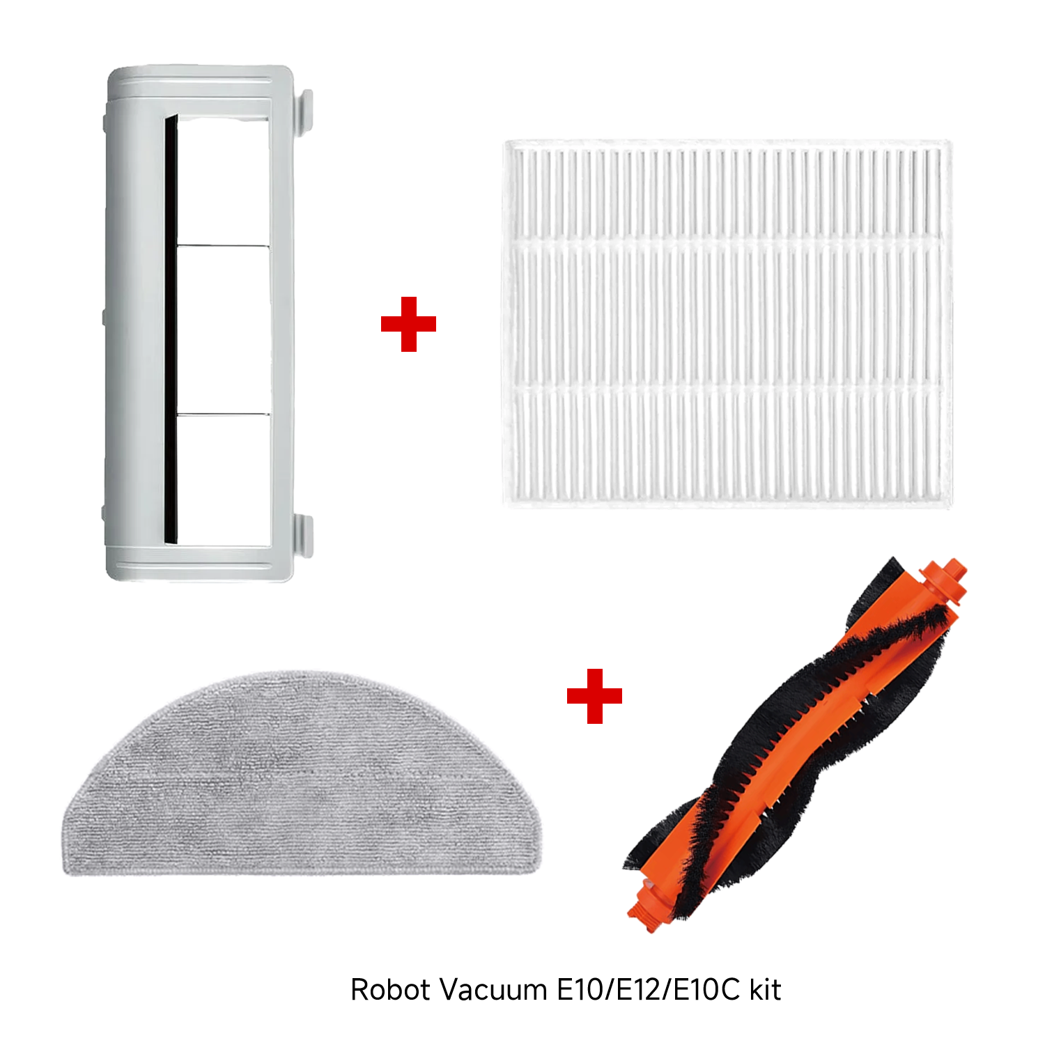 Xiaomi Robot Vacuum E10/E12/E10C Filter + Robot Vacuum E10/E12/E10C Mop Pad + Robot Vacuum E10/E12 Brush Cover + Robot Vacuum E10/E12/E10C Brush