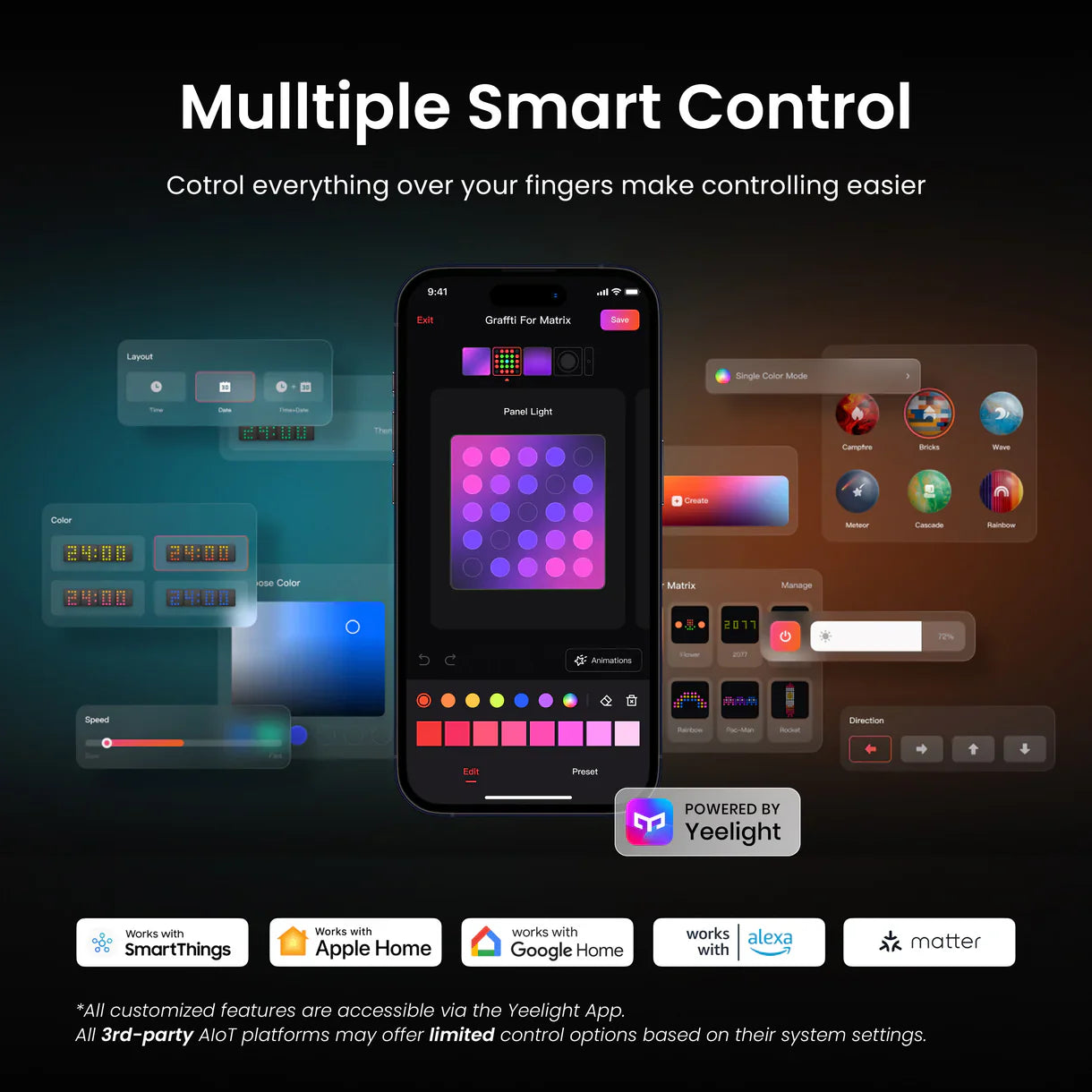 Yeelight Cube Smart Lamp - Light Gaming Cube Matrix - Rooted Base