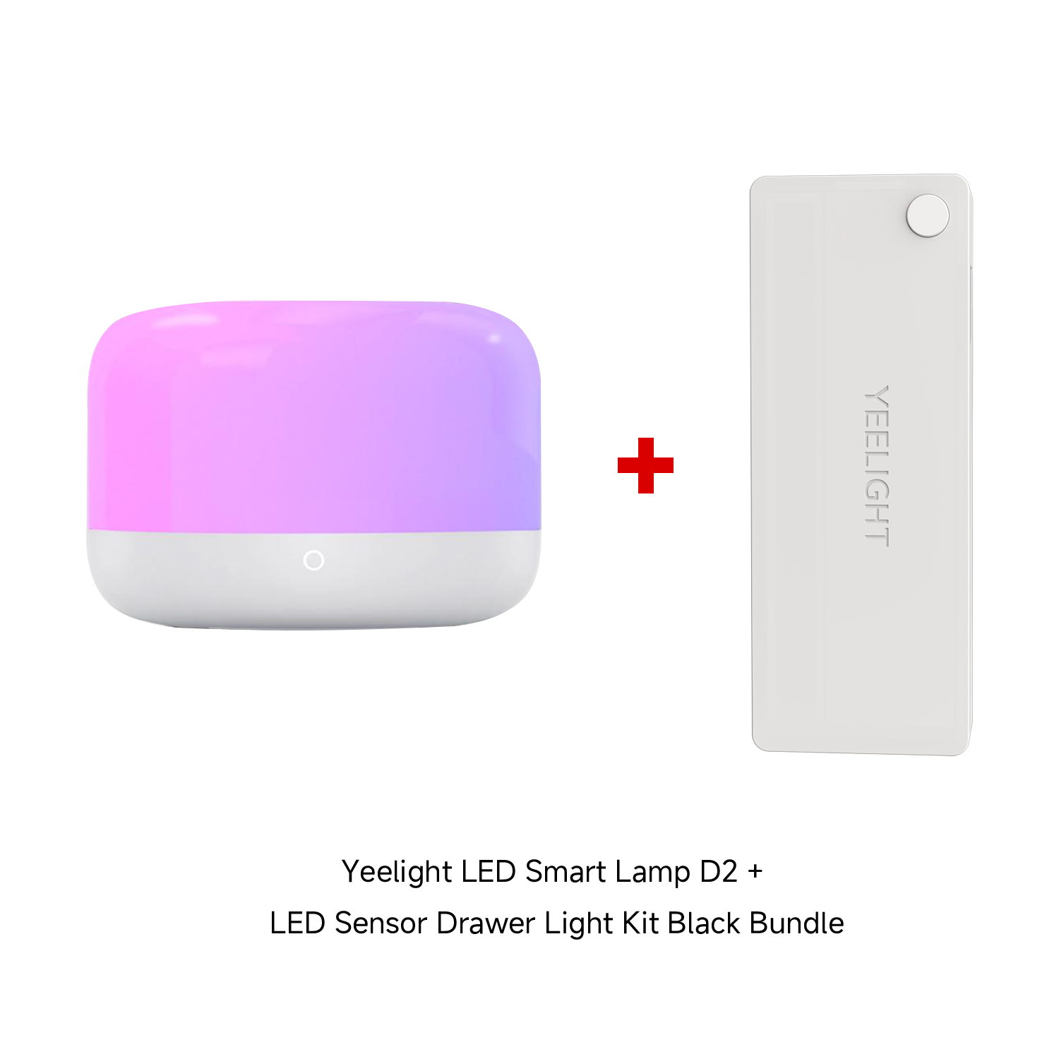 Yeelight LED Smart Lamp D2+ LED-sensorskuffelys-sett svart pakke