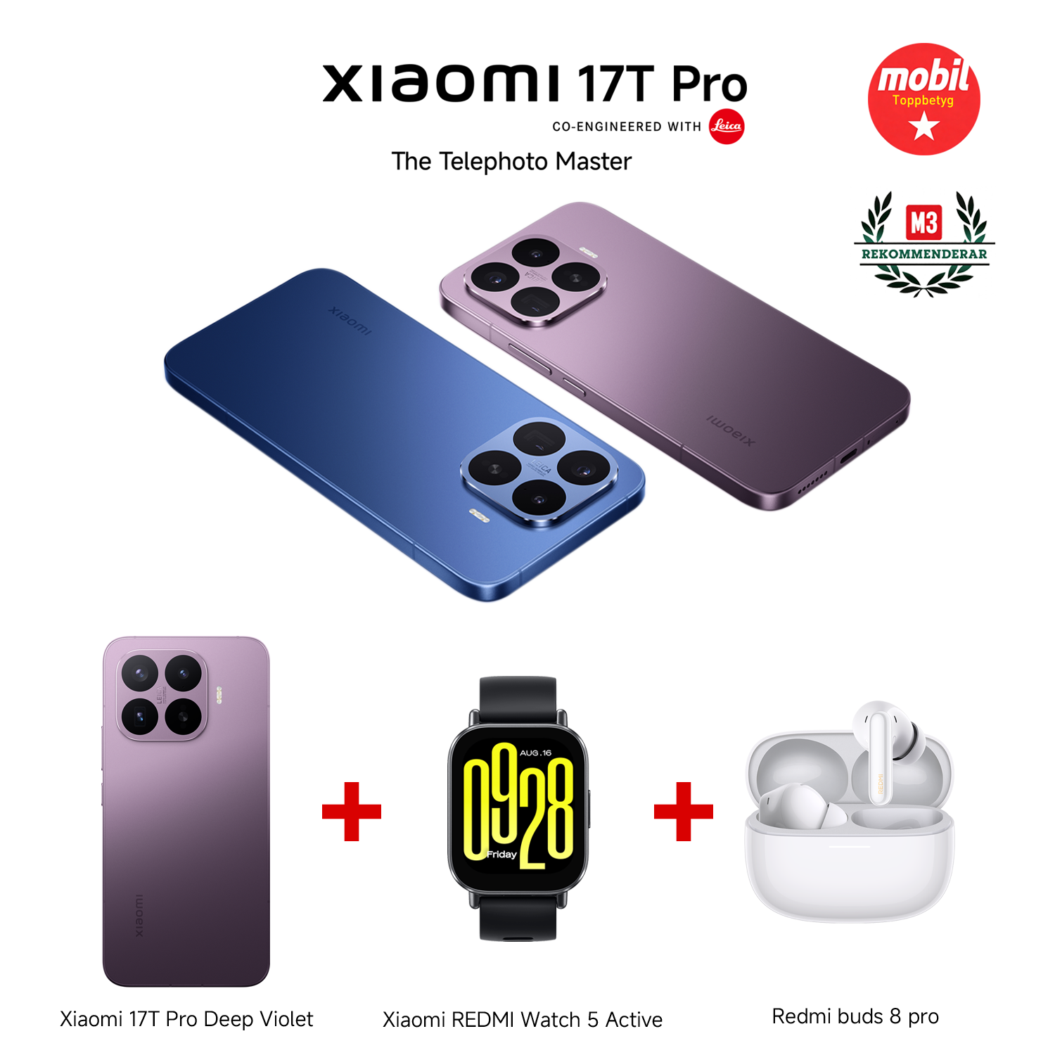 Xiaomi 17T Pro Bundle with REDMI Watch 5 Active + REDMI Buds 8 Pro
