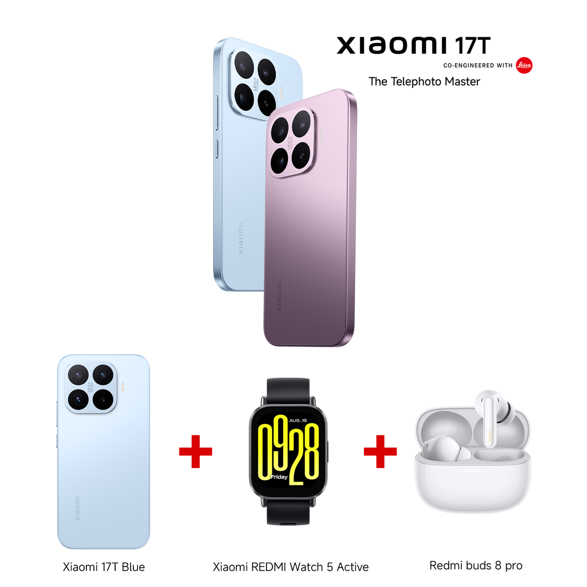Xiaomi 17T Bundle with REDMI Watch 5 Active + REDMI Buds 8 Pro