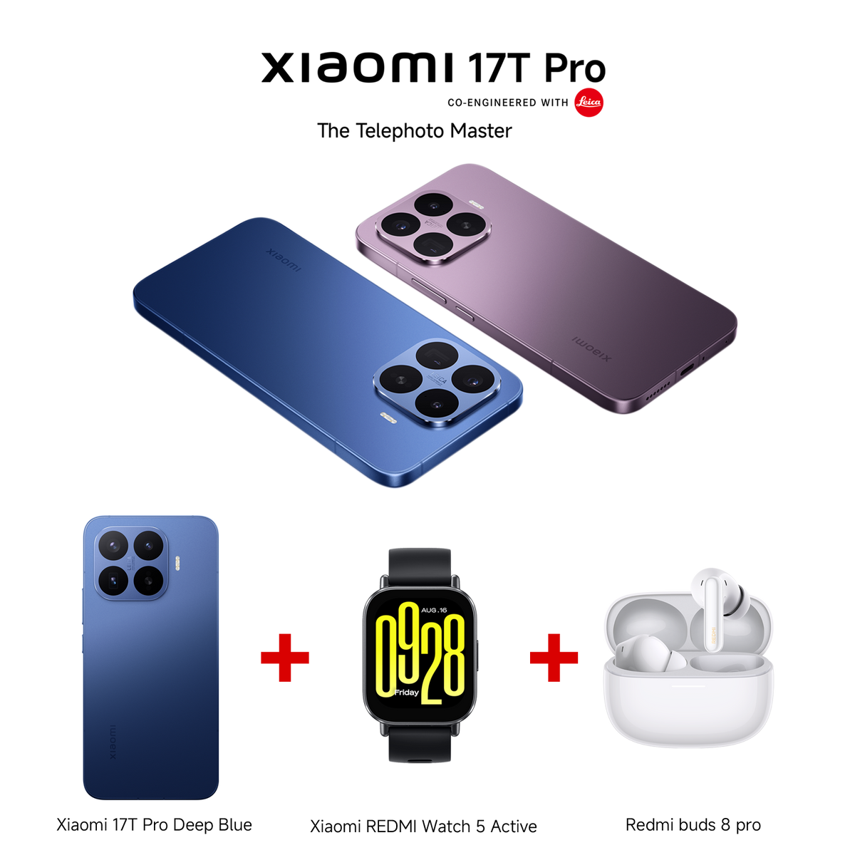 Xiaomi 17T Pro Bundle with REDMI Watch 5 Active + REDMI Buds 8 Pro