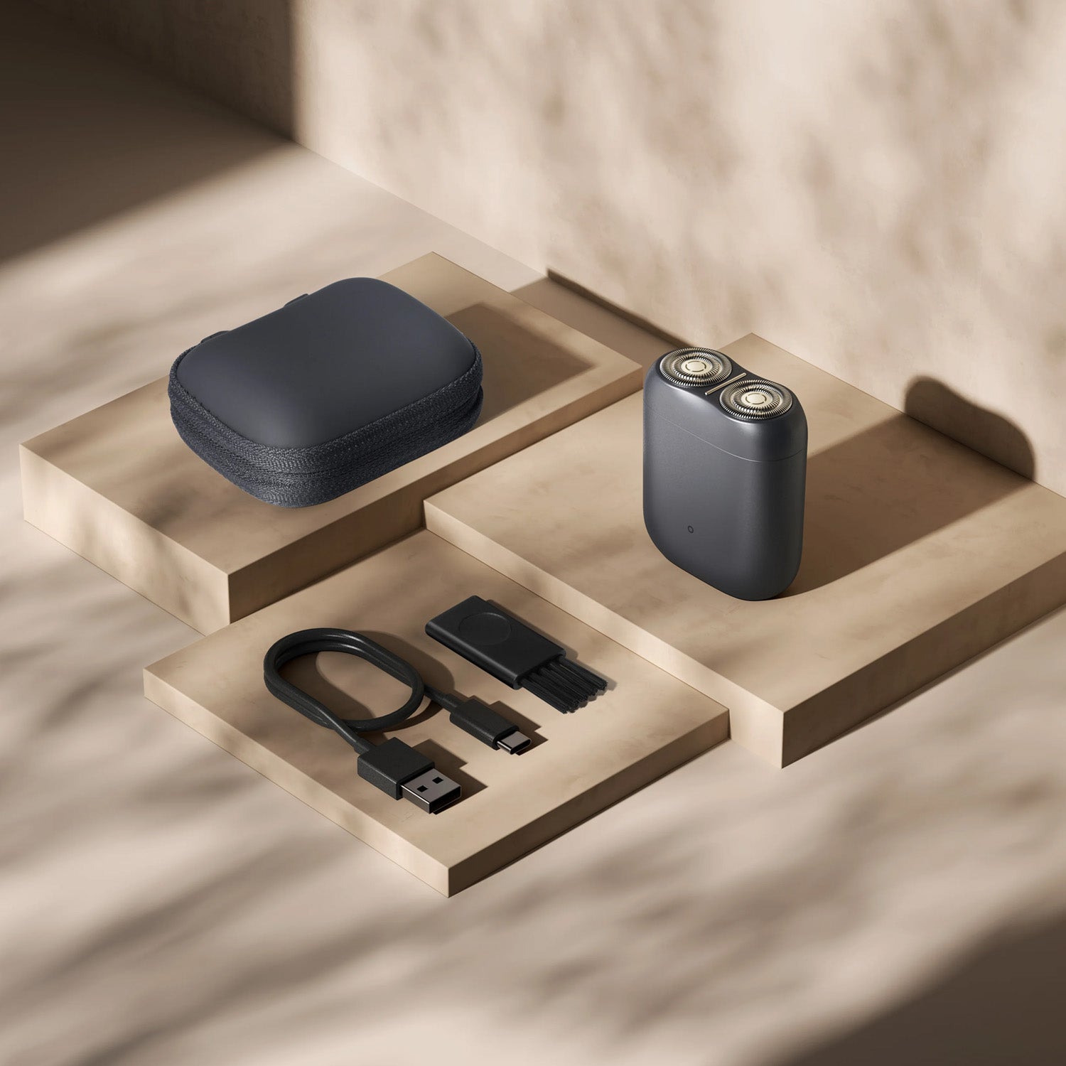 Xiaomi Electric Shaver S200 Gray EU+ 2 Replacement Head Kit Black Bundle