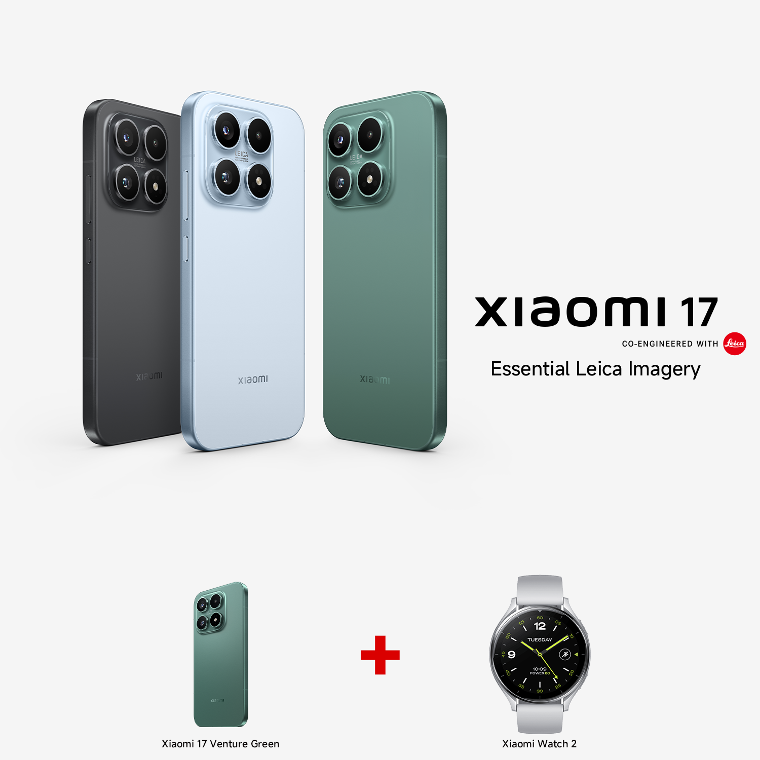 Xiaomi 17 12 GB RAM 512 GB ROM + Watch 2-pakke