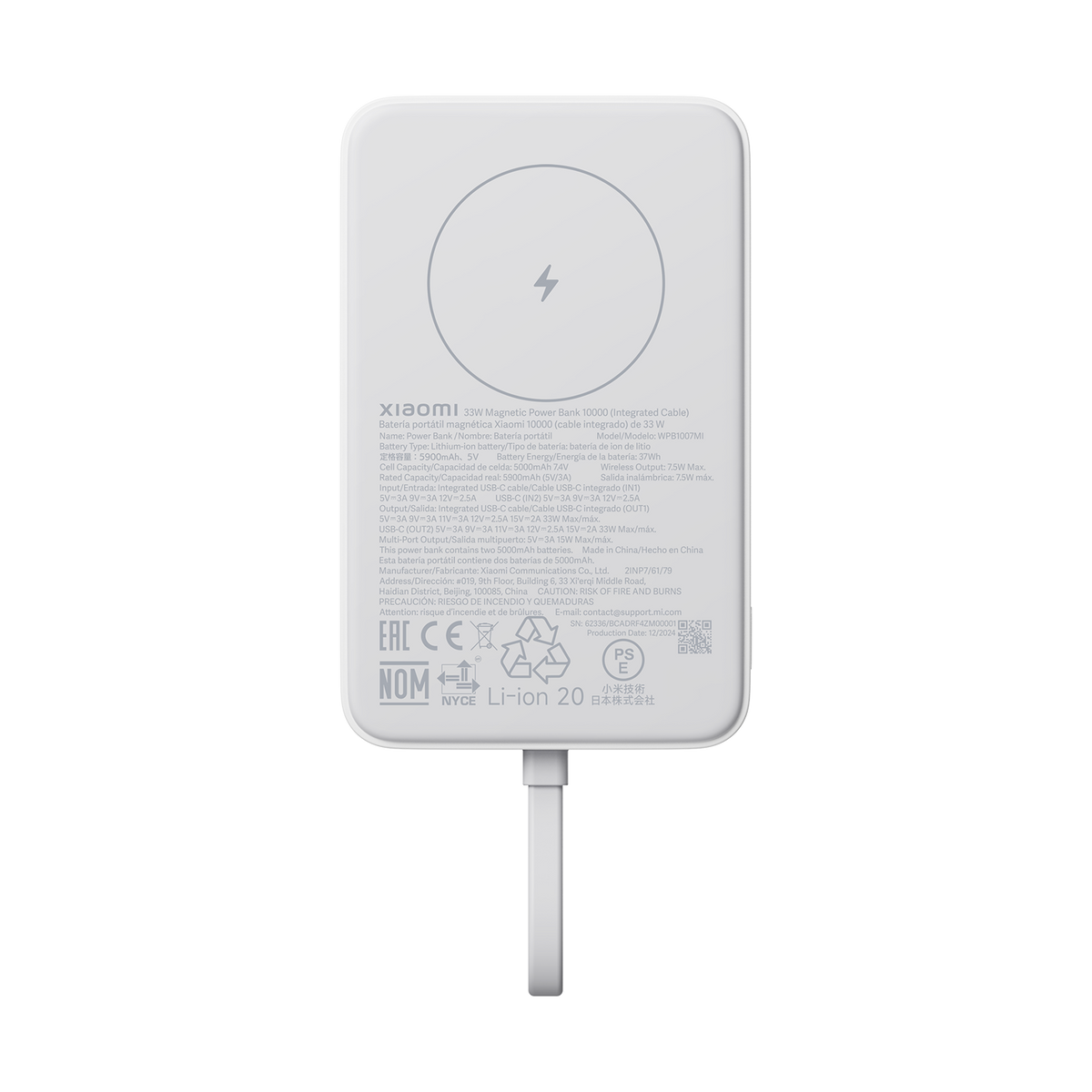 Xiaomi 33W Magnetic Power Bank 10000mAh (Integrated Cable) - Class C