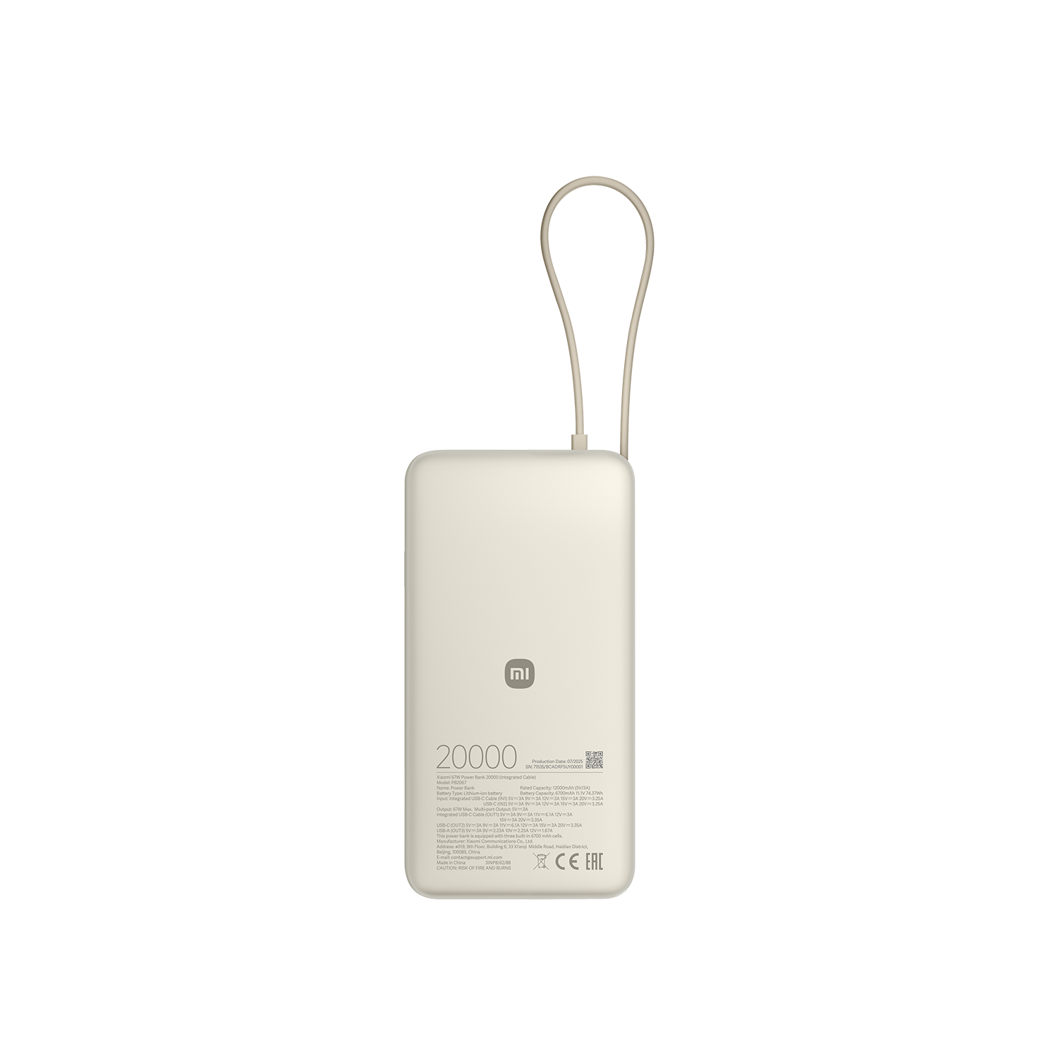 Xiaomi 67W Power Bank 20000 (integrert kabel)