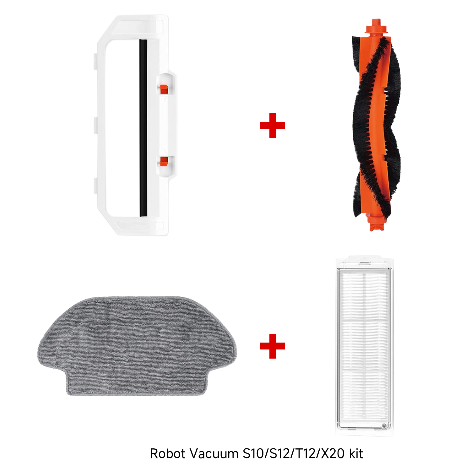 Xiaomi Robot Vacuum S10/S12/X20 Brush + Robot Vacuum S10/S12 Brush Cover + Robot Vacuum S10/S12/T12 Mop Pad + Robot Vacuum S10/S12/T12/X20 Filter