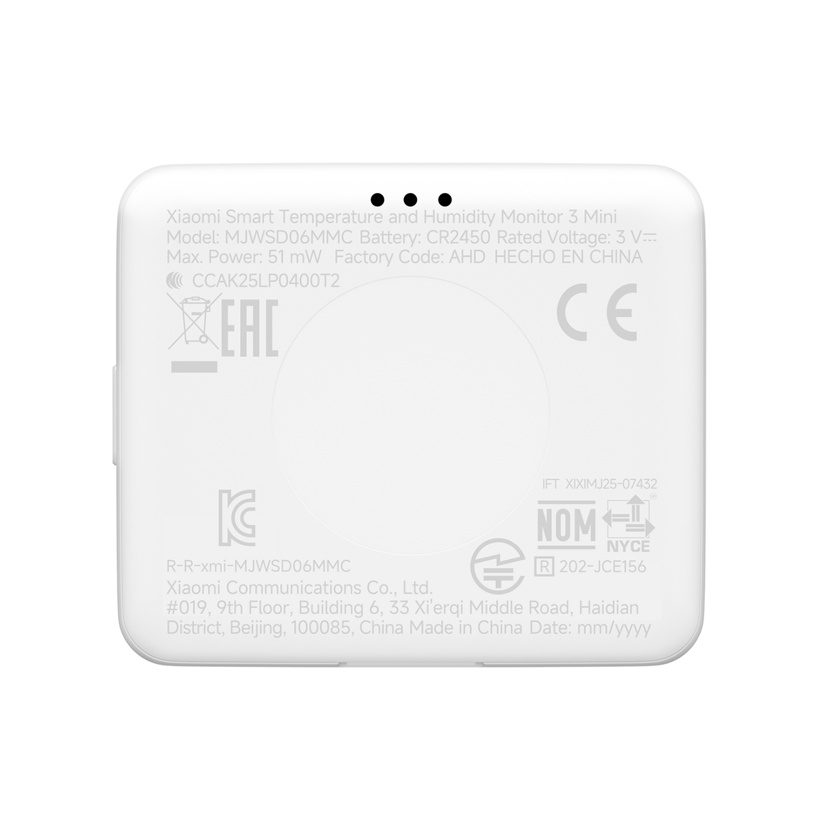 Xiaomi Smart temperatur- og luftfuktighetsmåler 3 Mini