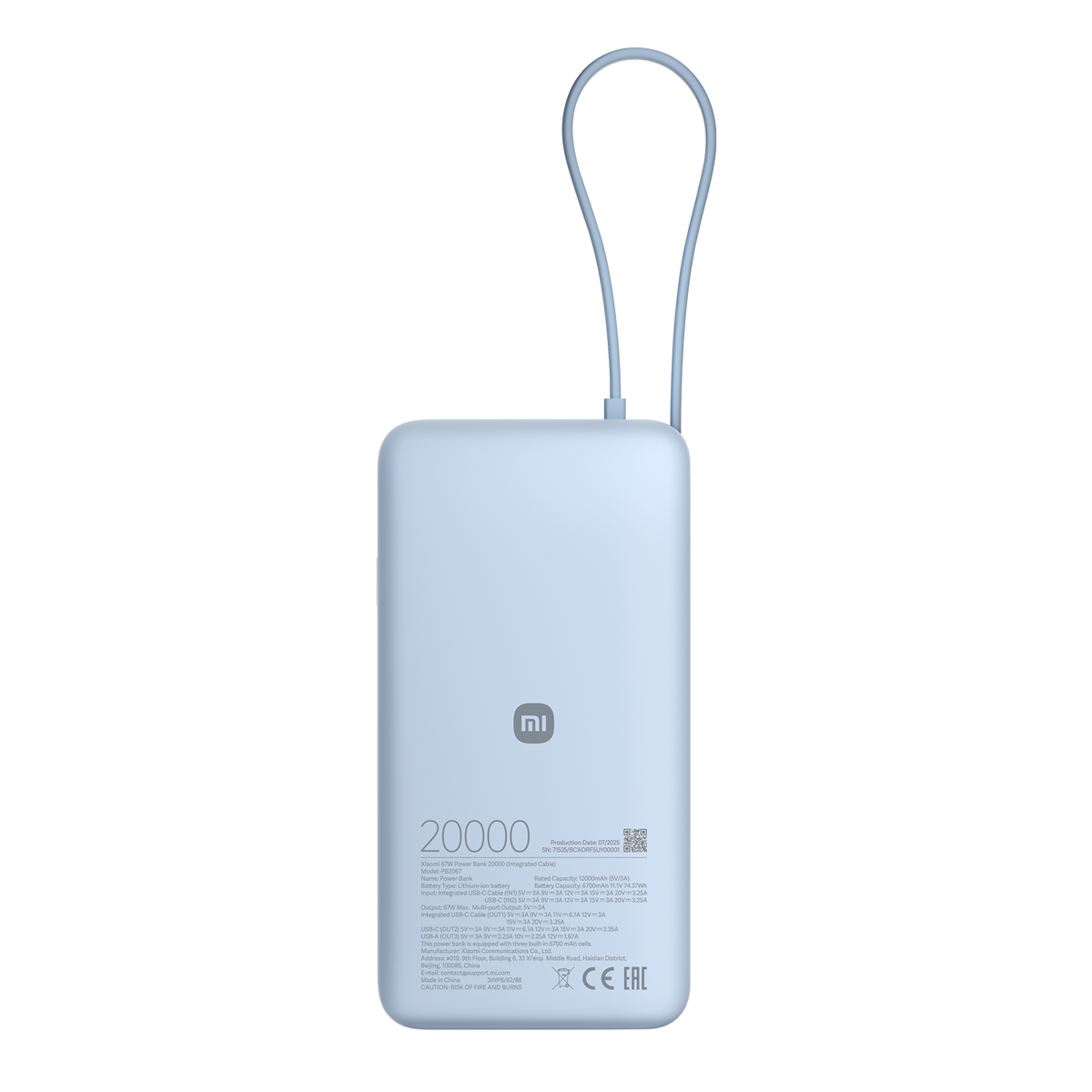 Xiaomi 67W Power Bank 20000 (integrert kabel)