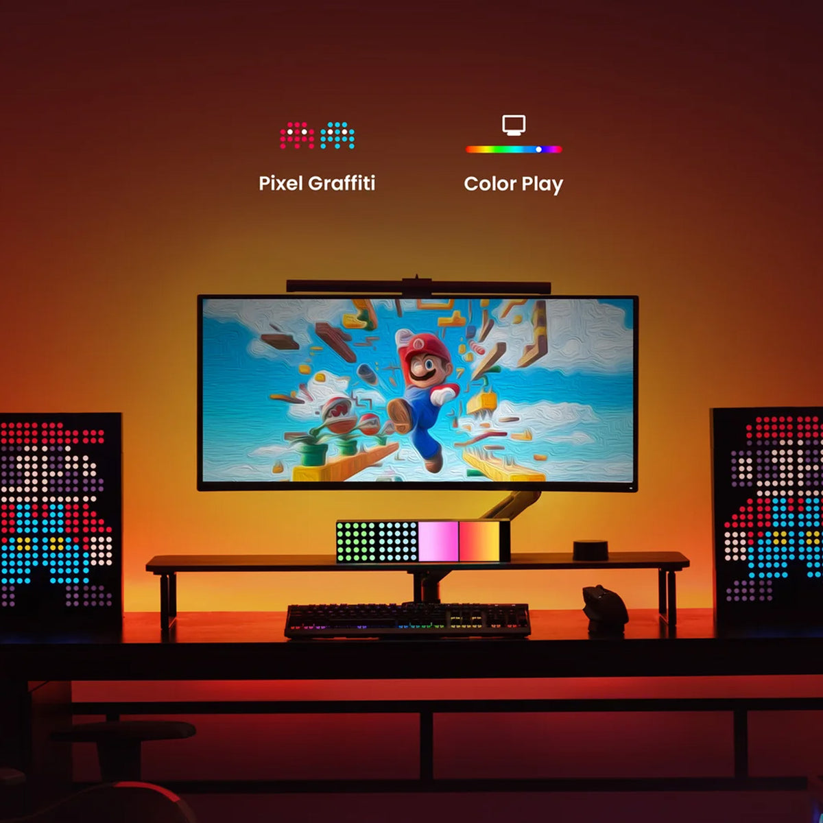 Yeelight Cube Smart Lamp Rooted Base+Panel+Matrix Extension Bundle