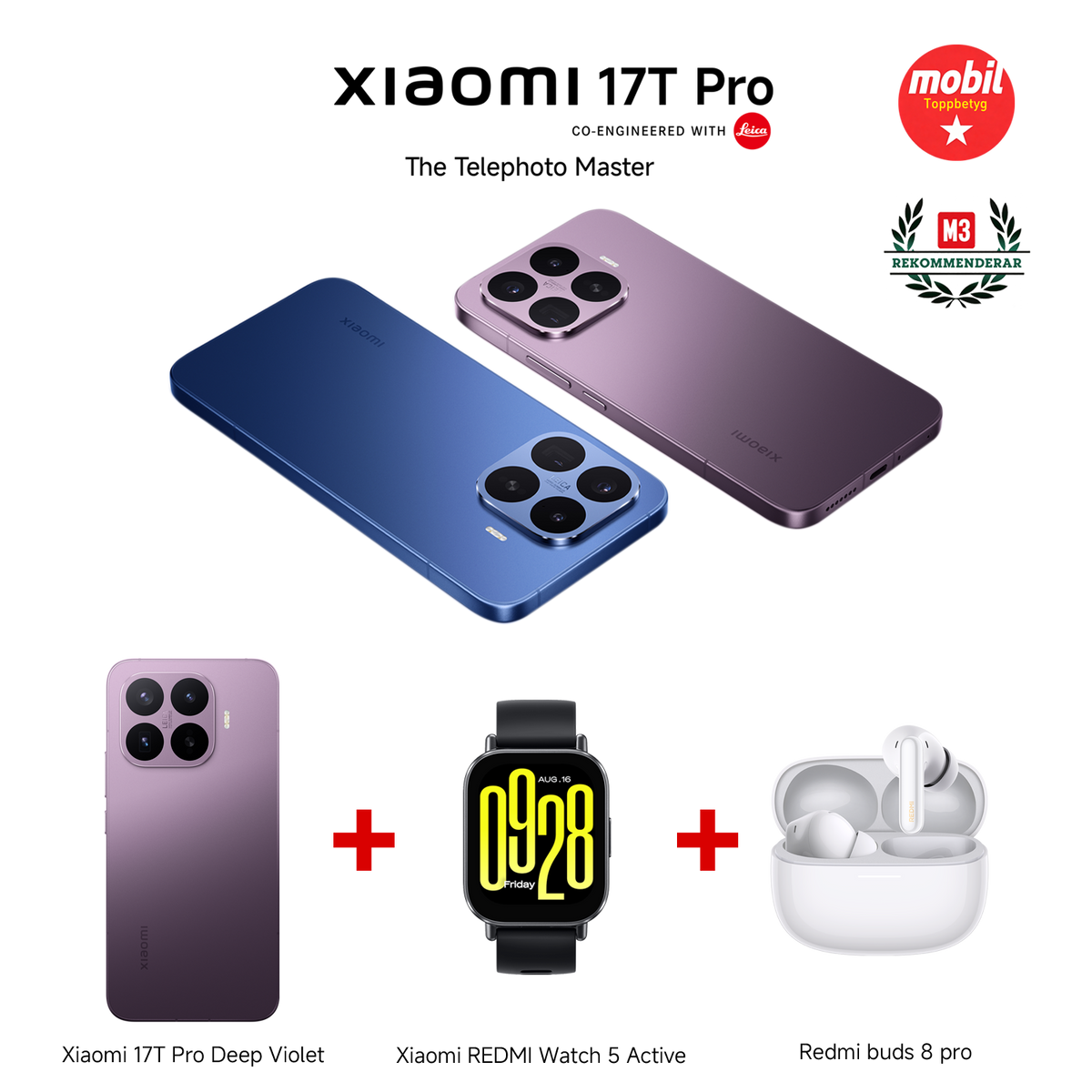Xiaomi 17T Pro Bundle with REDMI Watch 5 Active + REDMI Buds 8 Pro