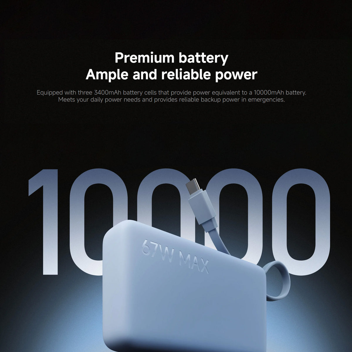 Xiaomi 67W Power Bank 10000 (integrert kabel)