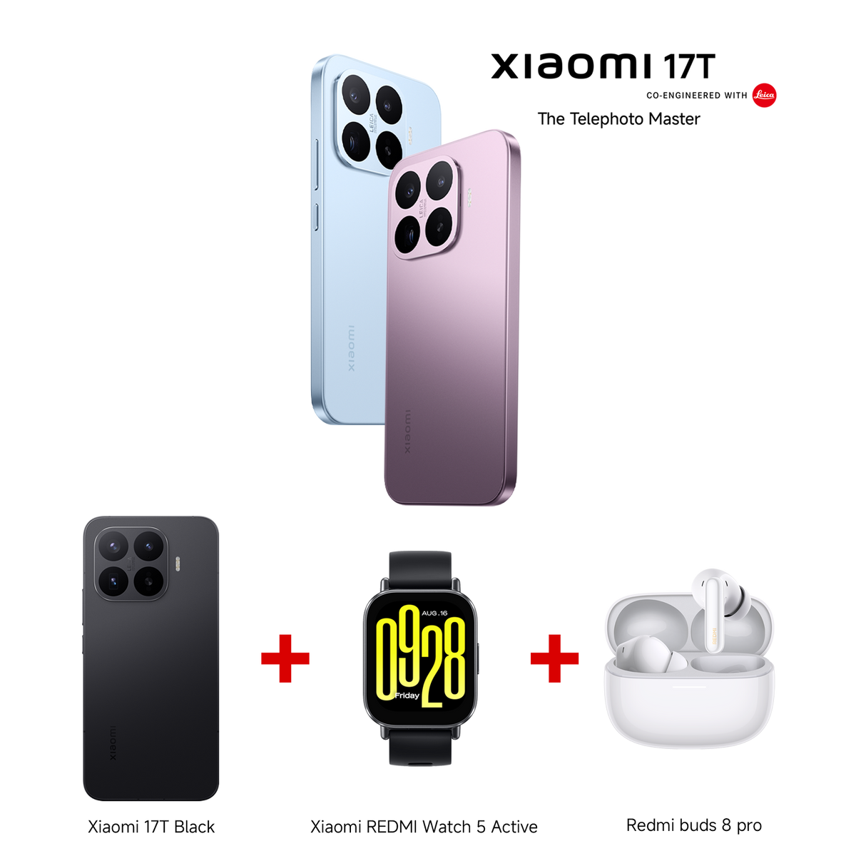 Xiaomi 17T Bundle with REDMI Watch 5 Active + REDMI Buds 8 Pro